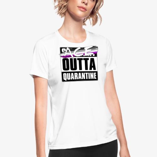 Ace Outta Quarantine - Asexual Pride - Women's Moisture Wicking Performance T-Shirt