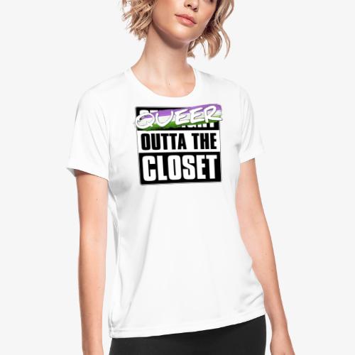 Queer Outta the Closet - Genderqueer Pride - Women's Moisture Wicking Performance T-Shirt