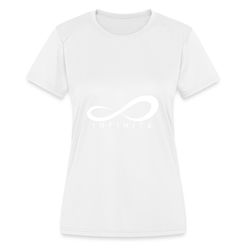 Infinite Logo in White Women's Hoodie - Women's Moisture Wicking Performance T-Shirt