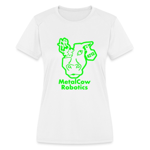 MetalCowLogo GreenOutline - Women's Moisture Wicking Performance T-Shirt
