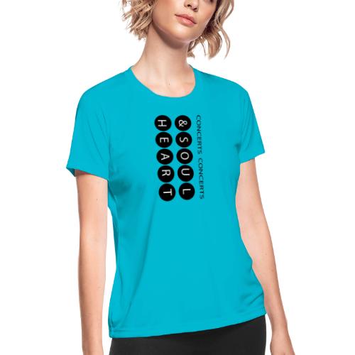 Heart & Soul concerts text design 2021 flip - Women's Moisture Wicking Performance T-Shirt