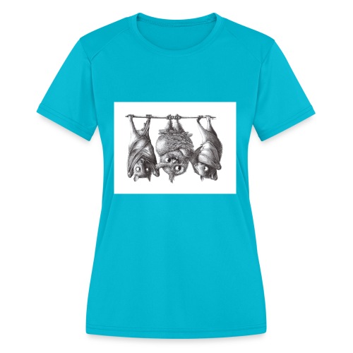 Vampire Owl with Bats - Women's Moisture Wicking Performance T-Shirt