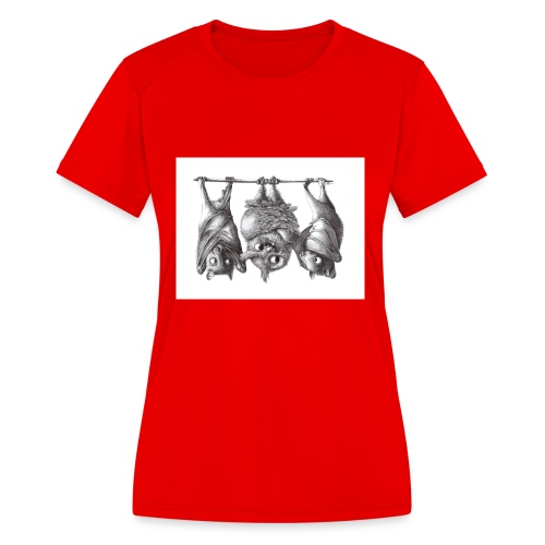 Vampire Owl with Bats - Women's Moisture Wicking Performance T-Shirt
