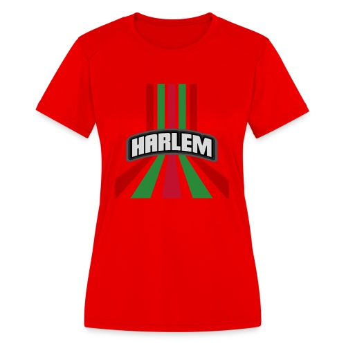 Harlem Red Black & Green - Women's Moisture Wicking Performance T-Shirt