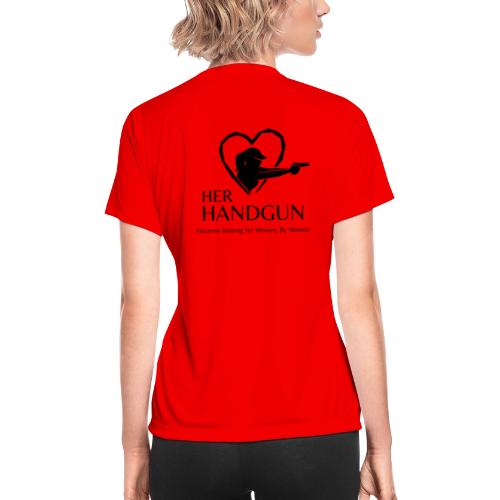 Her Handgun Logo and Tag Line - Women's Moisture Wicking Performance T-Shirt