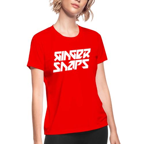 Ginger Snap5 logo (two lines white) - Women's Moisture Wicking Performance T-Shirt