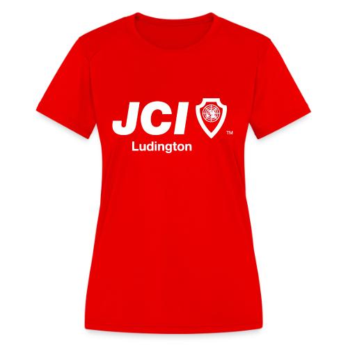 JCI Ludington Logo WHITE - Women's Moisture Wicking Performance T-Shirt