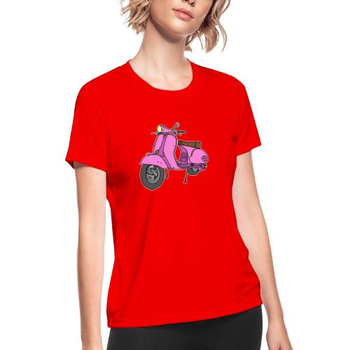 Pink motor scooter - Women's Moisture Wicking Performance T-Shirt
