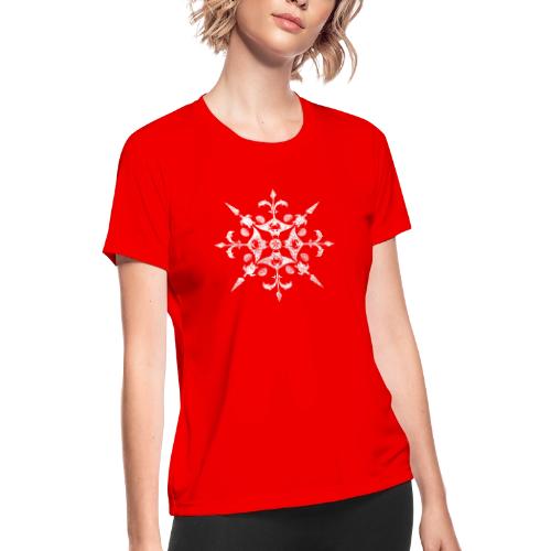 Coastal Christmas Snowflake White - Women's Moisture Wicking Performance T-Shirt