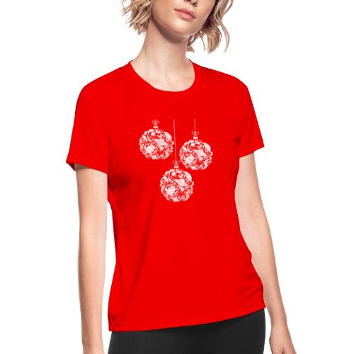 Coastal Christmas Ornament Group White - Women's Moisture Wicking Performance T-Shirt