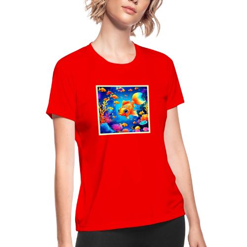 Vibrant Underwater Fish World Design - Women's Moisture Wicking Performance T-Shirt