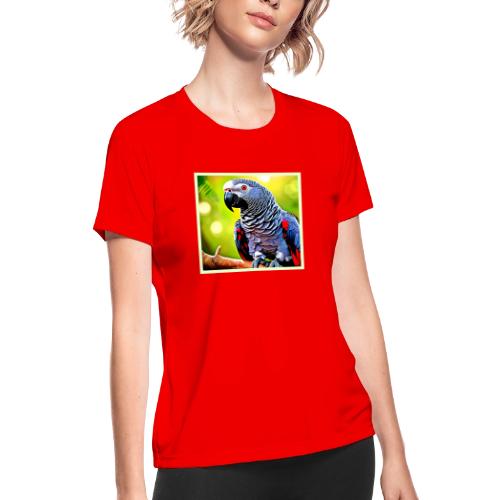 Talking African Grey Parrot - Women's Moisture Wicking Performance T-Shirt