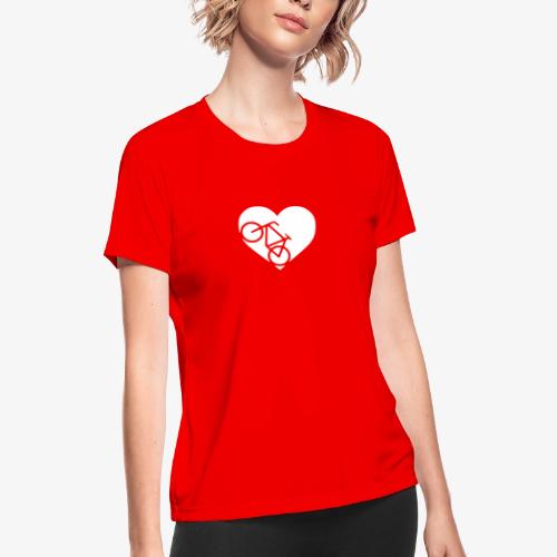 heart_bicycle_cutout - Women's Moisture Wicking Performance T-Shirt