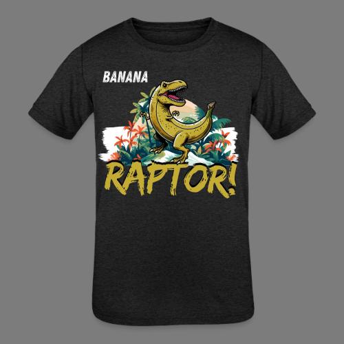 Funny Banana Raptor T-Rex Design - Kids' Tri-Blend T-Shirt