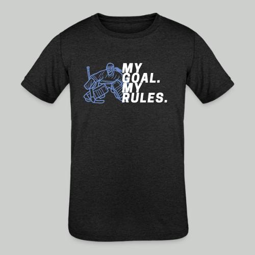My Goal. My Rules - Girl Goalie - Kids' Tri-Blend T-Shirt