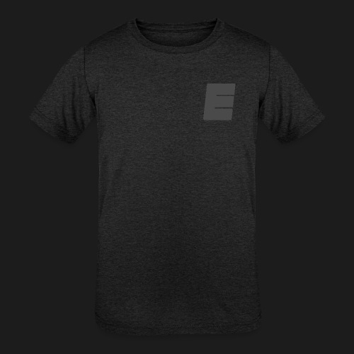 Grey E Design on Black/Grey - Kids' Tri-Blend T-Shirt