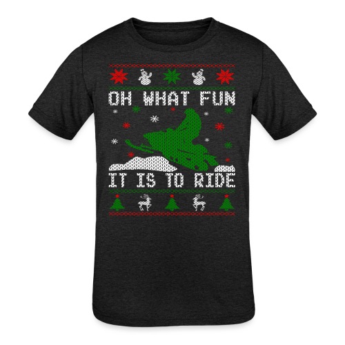 Oh What Fun Snowmobile Ugly Sweater style - Kids' Tri-Blend T-Shirt