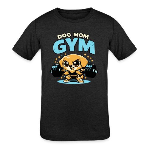 Chibi Dog Gym Workout - Kids' Tri-Blend T-Shirt