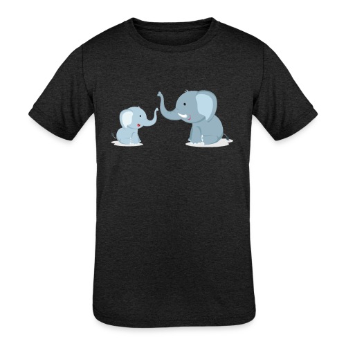 Father and Baby Son Elephant - Kids' Tri-Blend T-Shirt