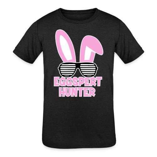 Eggspert Hunter Easter Bunny with Sunglasses - Kids' Tri-Blend T-Shirt
