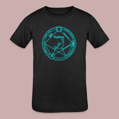 darknet logo cyan - Kids' Tri-Blend T-Shirt
