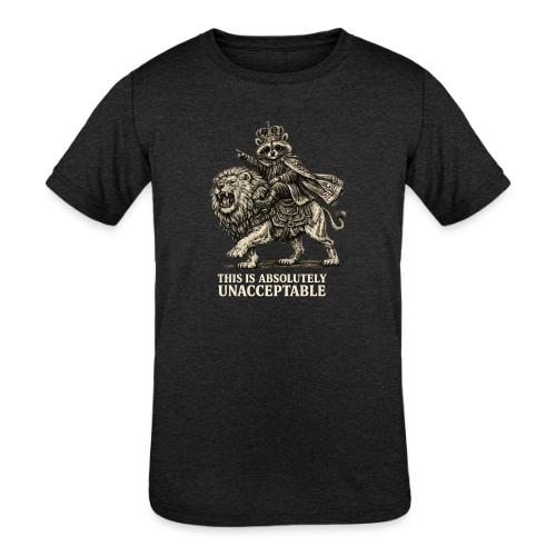 Funny Raccoon King Riding Lion Vintage Meme Art - Kids' Tri-Blend T-Shirt