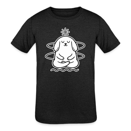 Cute Meditating Bunny Zen Yoga Animal - Kids' Tri-Blend T-Shirt