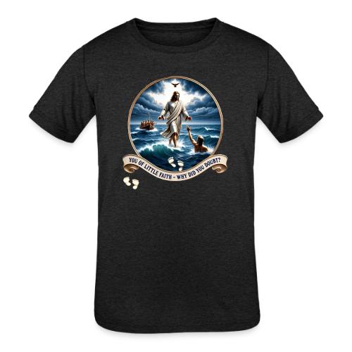 Walking On Water Faith T Shirt, Christian Miracle - Kids' Tri-Blend T-Shirt