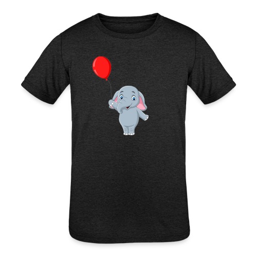 Baby Elephant Holding A Balloon - Kids' Tri-Blend T-Shirt