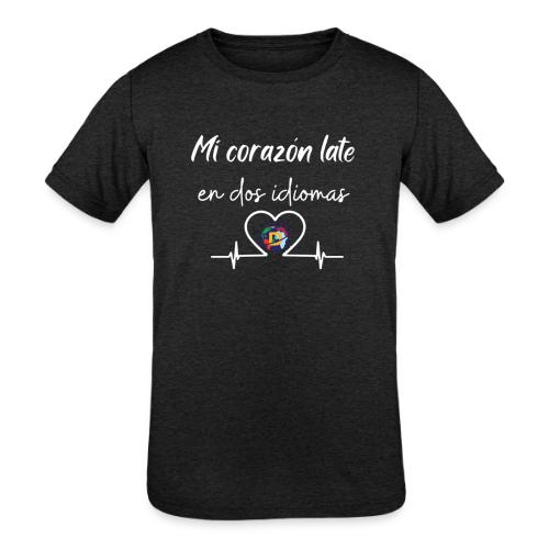 Spanish Immersion Shirts logo White - Kids' Tri-Blend T-Shirt