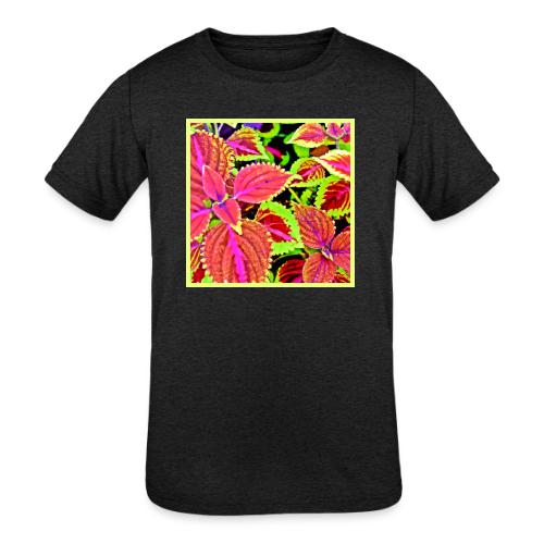 Vibrant RadiantLeaf Dreams Pattern - Kids' Tri-Blend T-Shirt