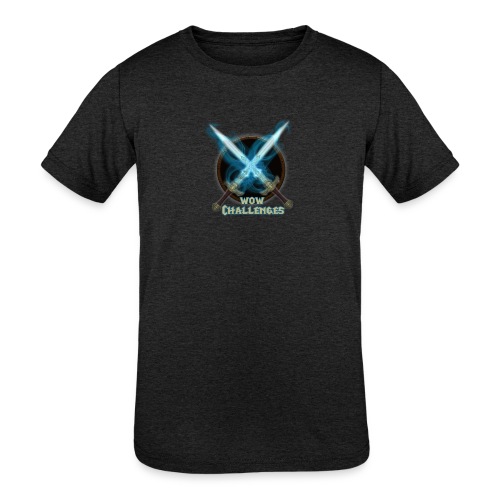 WoW Challenges Blue Fire Swords Logo - Kids' Tri-Blend T-Shirt