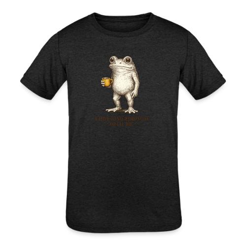 Weird Stuff Frog Coffee Humor - Kids' Tri-Blend T-Shirt