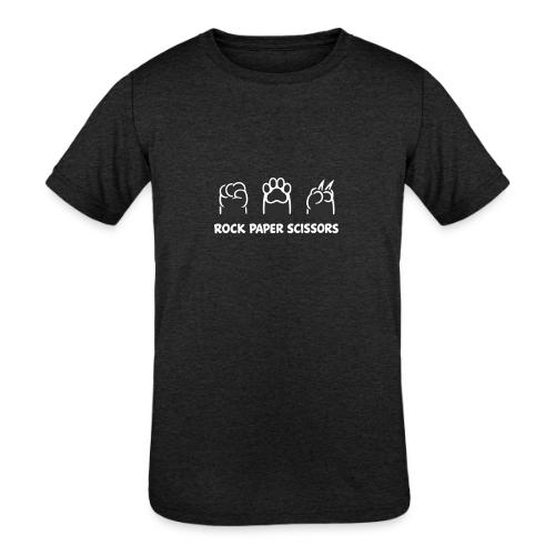 Playful Dog Paw Rock Paper Scissors - Kids' Tri-Blend T-Shirt