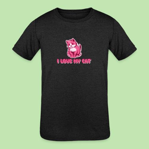 I love my cat - Kids' Tri-Blend T-Shirt