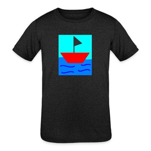 MS Paint Boat - Kids' Tri-Blend T-Shirt