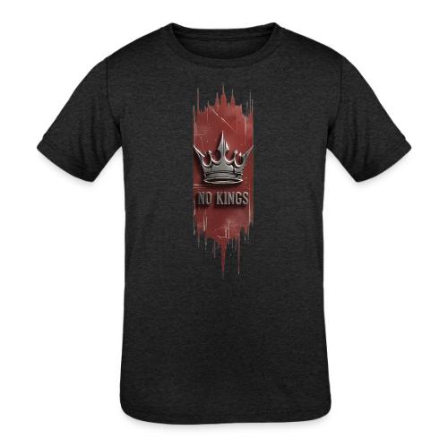 NO KINGS - Distressed Anarchy Crown - Kids' Tri-Blend T-Shirt