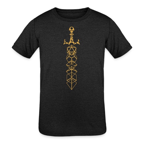 Gold Polyhedral Dice Sword - Kids' Tri-Blend T-Shirt