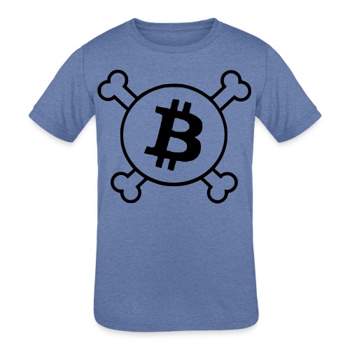 btc pirateflag jolly roger bitcoin pirate flag - Kids' Tri-Blend T-Shirt