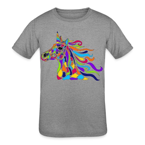 Unicorn Art Deco - Kids' Tri-Blend T-Shirt