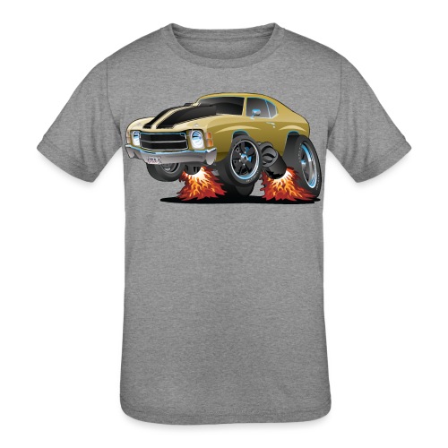 Classic American Seventies Muscle Car Cartoon - Kids' Tri-Blend T-Shirt