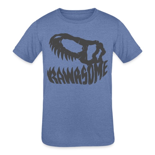 RAWRsome T Rex Skull by Beanie Draws - Kids' Tri-Blend T-Shirt