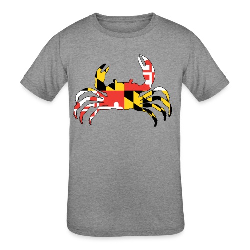 Maryland Flag on Crab - Kids' Tri-Blend T-Shirt