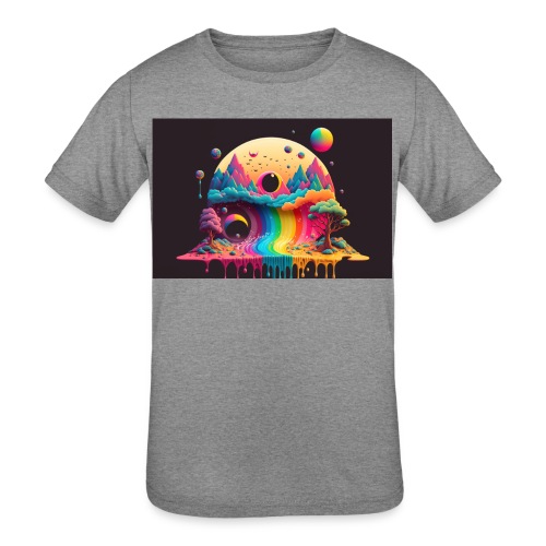 Full Moon Over Rainbow River Falls - Psychedelia - Kids' Tri-Blend T-Shirt