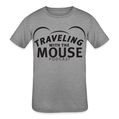 TravelingWithTheMouse logo transparent blk LG Crop - Kids' Tri-Blend T-Shirt