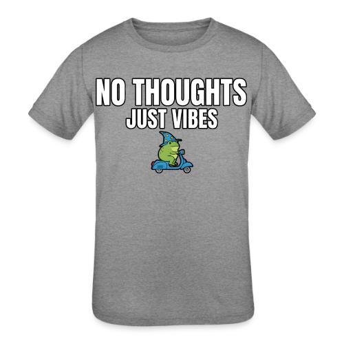 No Thoughts Just Vibes Funny Frog Shirt - Kids' Tri-Blend T-Shirt
