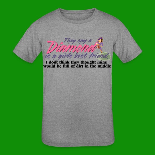 Softball Diamond is a girls Best Friend - Kids' Tri-Blend T-Shirt