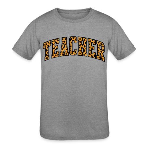 Leopard Print Teacher Typography - Kids' Tri-Blend T-Shirt