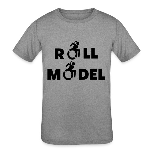 As a lady in a wheelchair i am a roll model - Kids' Tri-Blend T-Shirt