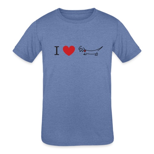 I love Dachshund - Kids' Tri-Blend T-Shirt